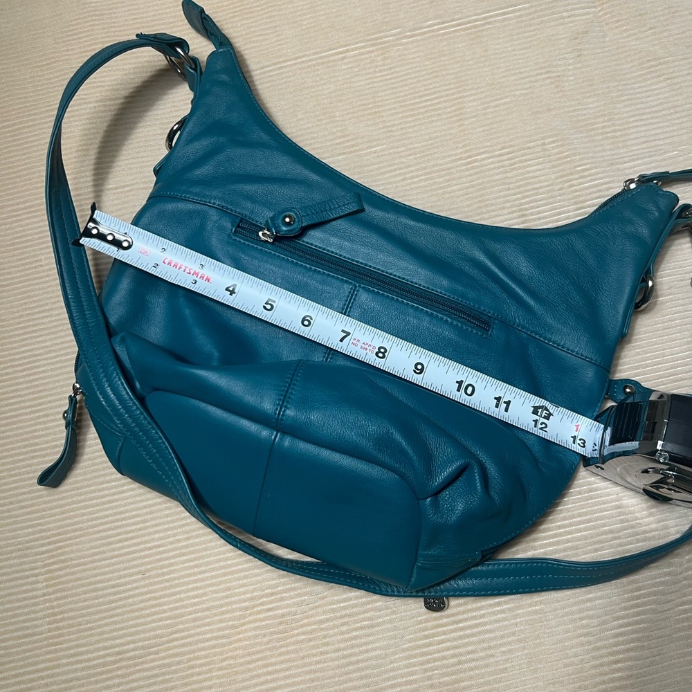 Stone Mountain Teal Genuine Leather Hobo Bag - Picture 2 of 8